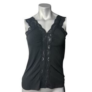 MKM Designs Women’s Babydoll Tank Top Black Lace Y2K Witchy Goth Sleeveless